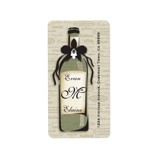 洗練されたワイン品種ラベル ラベル (正面)
