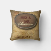 洗練されたヴィンテージ西部の田舎の結婚式 クッション (正面)