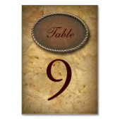 洗練されたヴィンテージ西部の田舎の結婚式 テーブルナンバー (裏面)