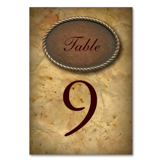 洗練されたヴィンテージ西部の田舎の結婚式 テーブルナンバー (裏面)