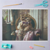 洗練されたヴィンテージCat Decompage 薄葉紙 (クラフト)