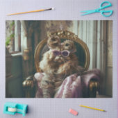 洗練されたヴィンテージCat Decompage 薄葉紙 (クラフト)