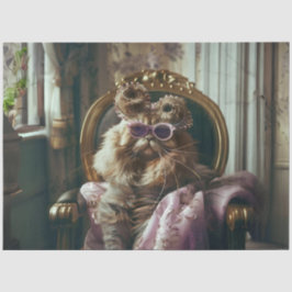 洗練されたヴィンテージCat Decompage 薄葉紙