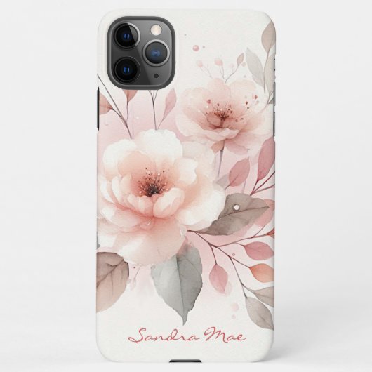 洗練された上品で繊細な水彩花 iPhoneケース (裏面)