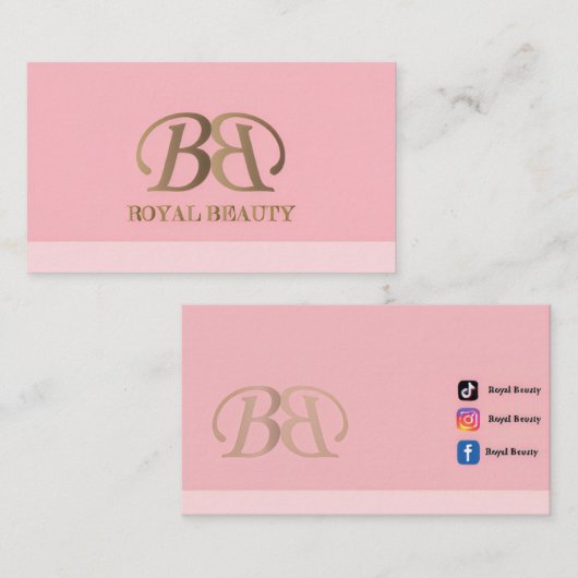 洗練された上品なロゴ「Elegant Royal Beauty」 名刺 (正面/裏面)