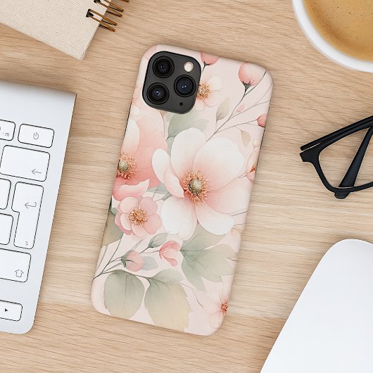 洗練された上品な繊細な水彩花 Case-Mate iPhoneケース