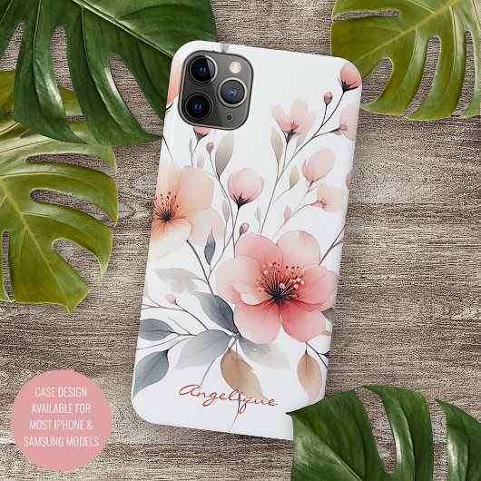 洗練された上品な繊細な水彩花 Case-Mate iPhoneケース