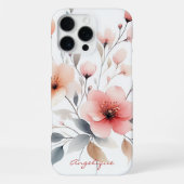洗練された上品な繊細な水彩花 iPhoneケース (裏面)