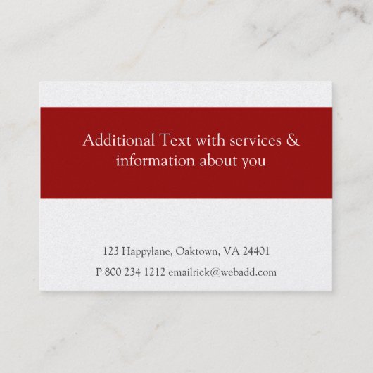 洗練された人の大工の建築者の赤のハンマー 名刺 (裏面)