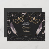 洗練された仮装誕生日招待状カード 招待状 (正面/裏面)