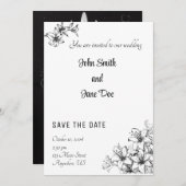 洗練された優雅さの花 招待状 (正面/裏面)