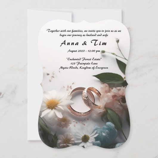 洗練された優雅な結婚式の招待状 招待状 (正面)