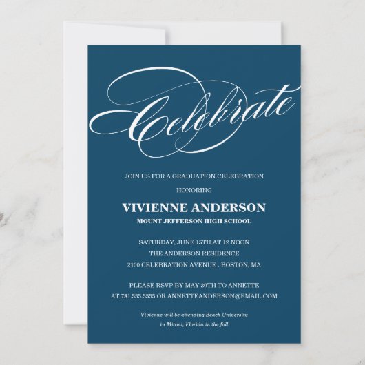 洗練された先輩%PIPE%の卒業のパーティの招待状 招待状 (裏面)