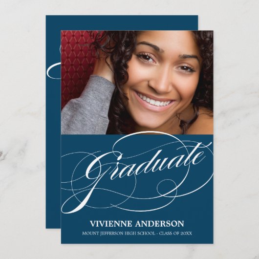 洗練された先輩%PIPE%の卒業のパーティの招待状 招待状 (正面/裏面)