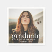 洗練された写真卒業 スタンダードカクテルナプキン (正面)