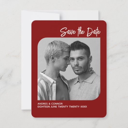 洗練された写真日付を保存するRuby Red Card セーブザデート (正面)