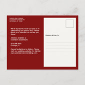 洗練された写真日付を保存Ruby Redはがき ポストカード (裏面)