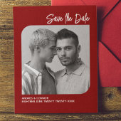 洗練された写真日付を保存Ruby Redはがき ポストカード