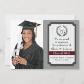 洗練された医学の卒業の写真カード 案内状 (正面)