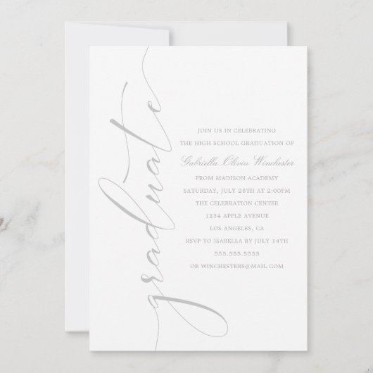 洗練された卒業のパーティの招待状 案内状 (正面)