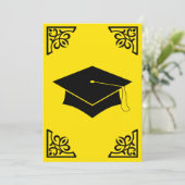 洗練された卒業式の帽子のお知らせ 招待状 (スタンド正面)