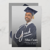 洗練された卒業式招待状 招待状 (正面/裏面)