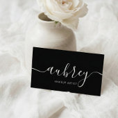 洗練された台本の書道ミニマル黒 名刺