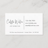 洗練された台本の書道ミニマル黒 名刺 (裏面)