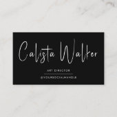 洗練された台本の書道ミニマル黒 名刺 (正面)