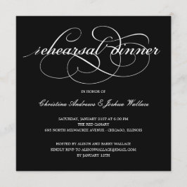 洗練された台本リハーサルディナー招待状 招待状