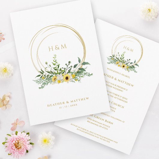 洗練された夏のフローラ結婚ひまわり