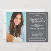 洗練された大人っぽい上品な卒業パーティーの招待状 招待状 (正面)