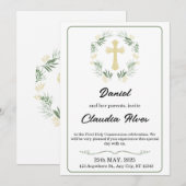 洗練された大人の洗礼招待状 招待状 (正面/裏面)