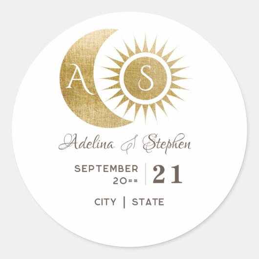 洗練された天の白金太陽月モノグラム crest ラウンドシール (正面)