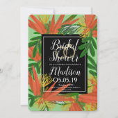 洗練された天国への鳥のトロピカル ブライダル 招待状 (正面)