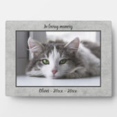 洗練された工業的デザインの猫メモリアル写真プレート フォトプラーク (正面)