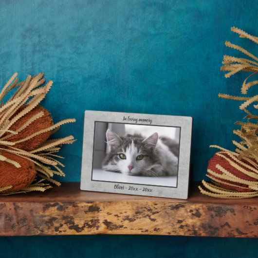 洗練された工業的デザインの猫メモリアル写真プレート フォトプラーク (側面)