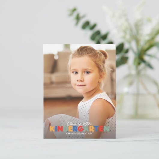 洗練された幼稚園の卒業発表 ポストカード (スタンド正面)