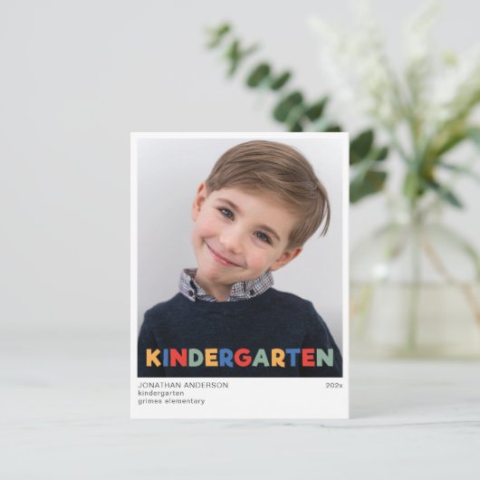 洗練された幼稚園の卒業発表 ポストカード (スタンド正面)