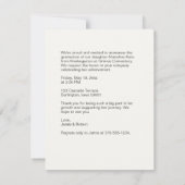 洗練された幼稚園卒業招待状 ノートカード (裏面)