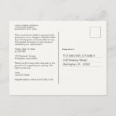 洗練された幼稚園卒業招待状 ポストカード (裏面)