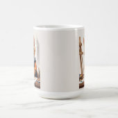 洗練された建築家、猫生姜キッテンアート コーヒーマグカップ (中央)