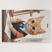 洗練された建築家、猫生姜キッテンアート ジグソーパズル (横)