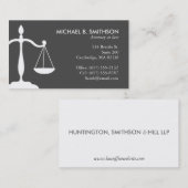 洗練された弁護士名刺|グレー 名刺 (正面/裏面)