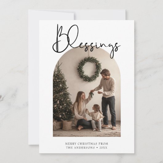洗練された恵み宗教的なクリスマスフォト シーズンカード (正面)