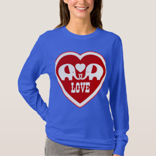 洗練された手書き赤いハートデザイン ❤️ ID Tシャツ