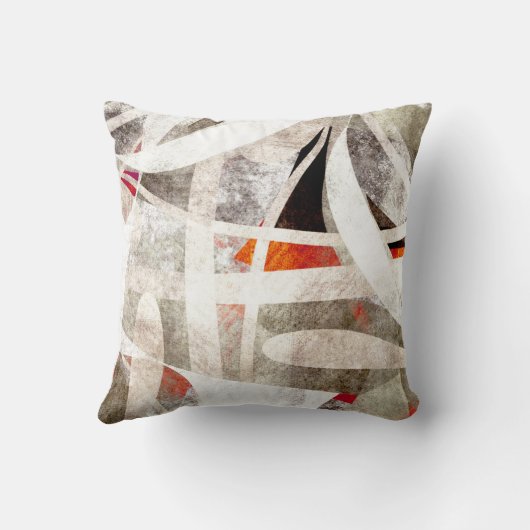 洗練された抽象芸術アートモダングレイboho クッション (裏面)