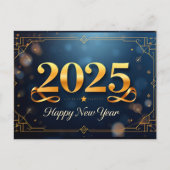 洗練された新年のお祝い ポストカード (正面)