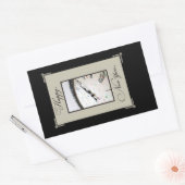 洗練された新年のイブパーティー、ブラック&タン 長方形シール (封筒)