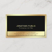 洗練された明白な専門のモダンで黒い金ゴールド 名刺 (正面)
